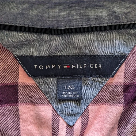 Tommy Hilfiger Women's Pink Plaid Flannel Long Sleeve Shirt Size Large - Picture 2 of 5